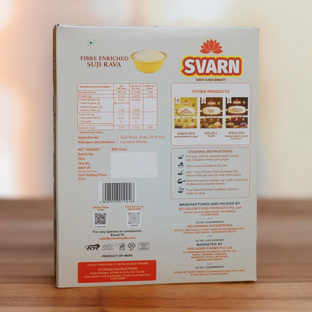 Svarn Fibre-Enriched Suji Rava