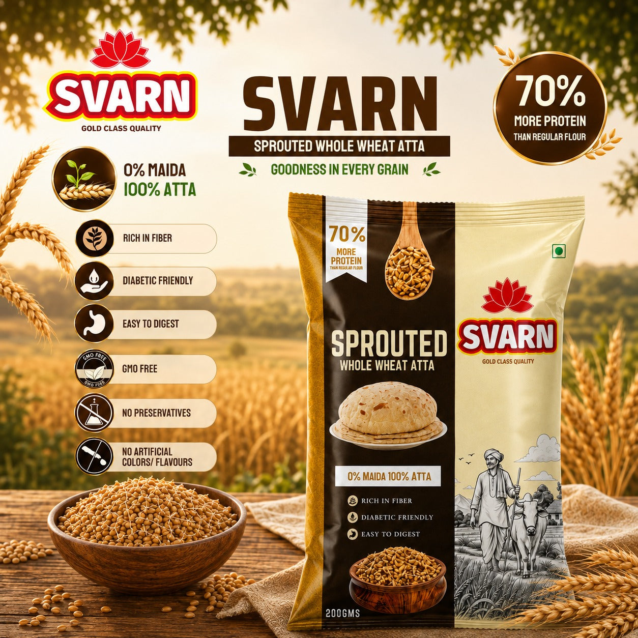 Svarn-100% sprouted atta